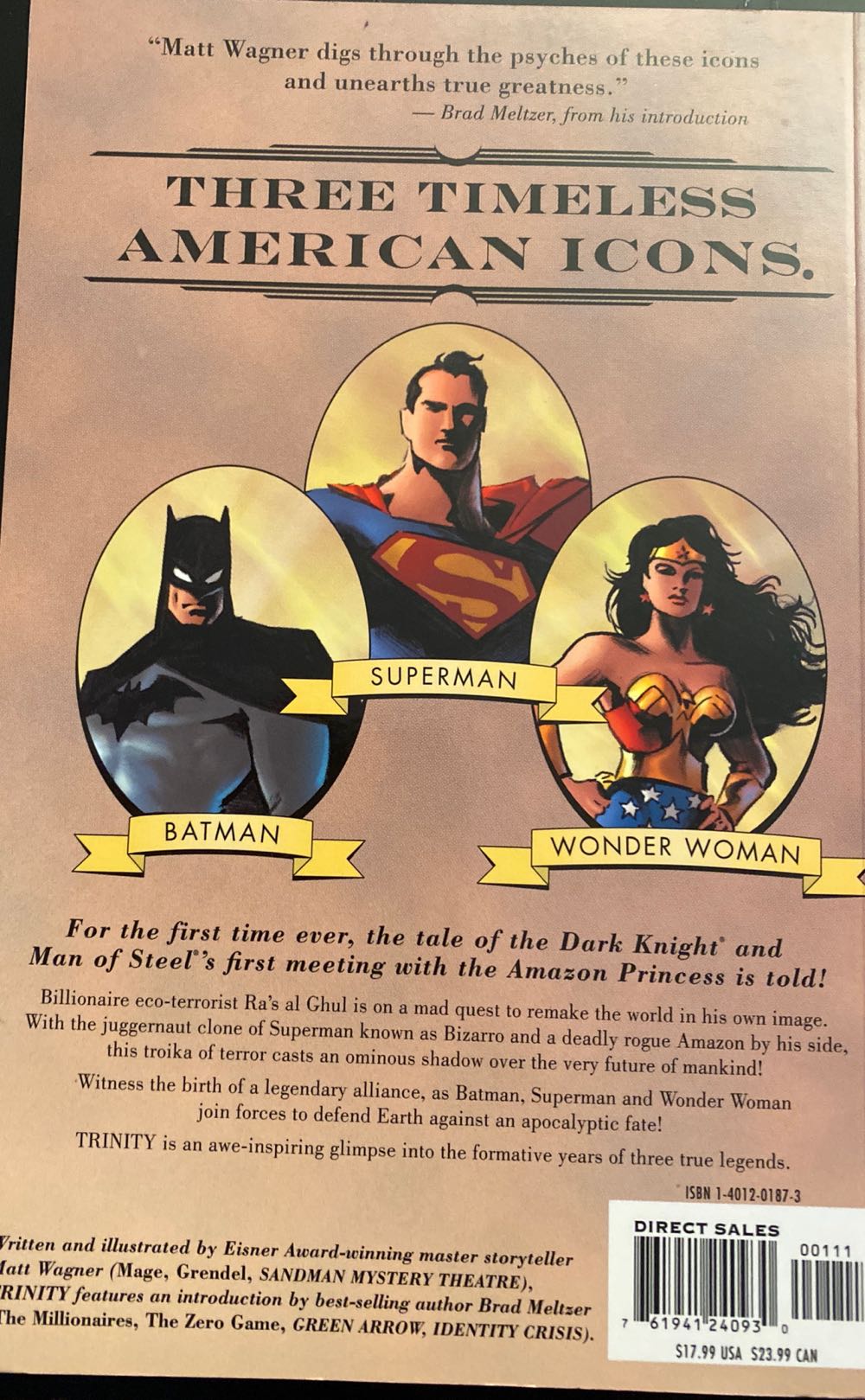 Batman/Superman/Wonderwoman: Trinity - Matt Wagner (DC Comics - Paperback) book collectible [Barcode 9781401201876] - Main Image 2
