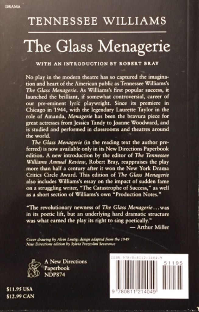 The Glass Menagerie - Tennessee Williams (New Directions - Paperback) book collectible [Barcode 9780811214049] - Main Image 2