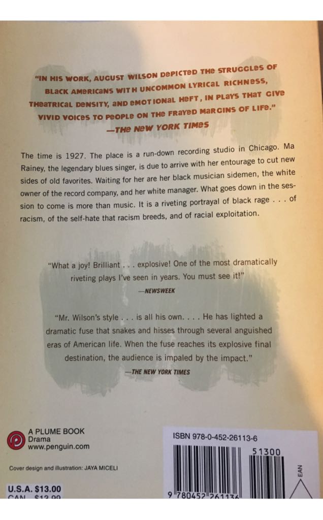 Ma Raineys Black Bottom - August Wilson (Plume/Penguin Putnam - Paperback) book collectible [Barcode 9780452261136] - Main Image 2