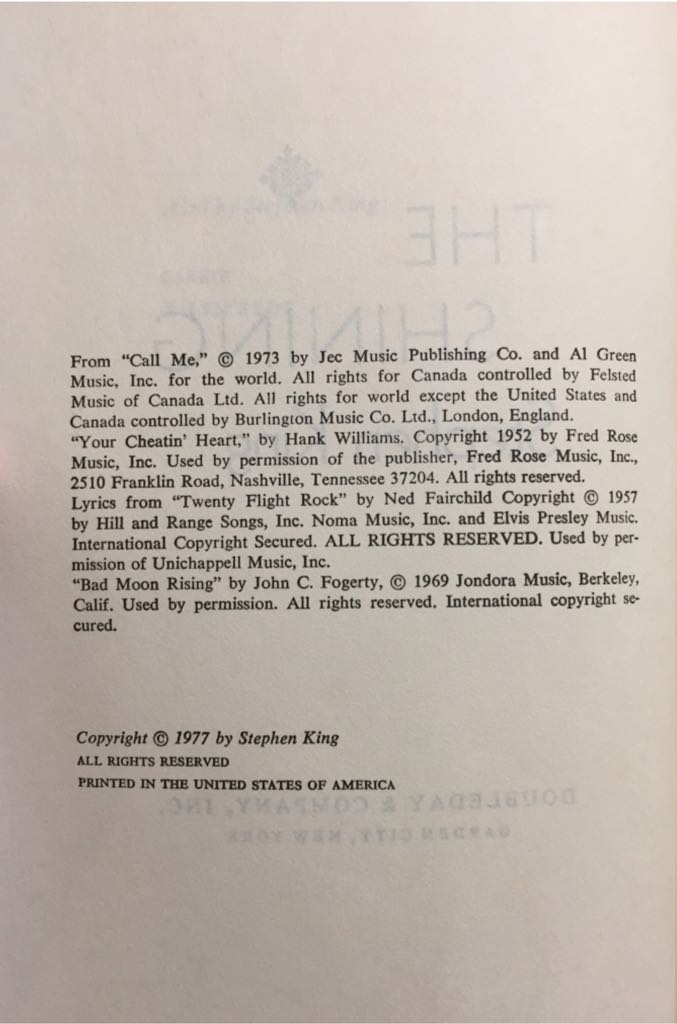 The Shining - King, Stephen (Doubleday - Hardcover) book collectible - Main Image 2