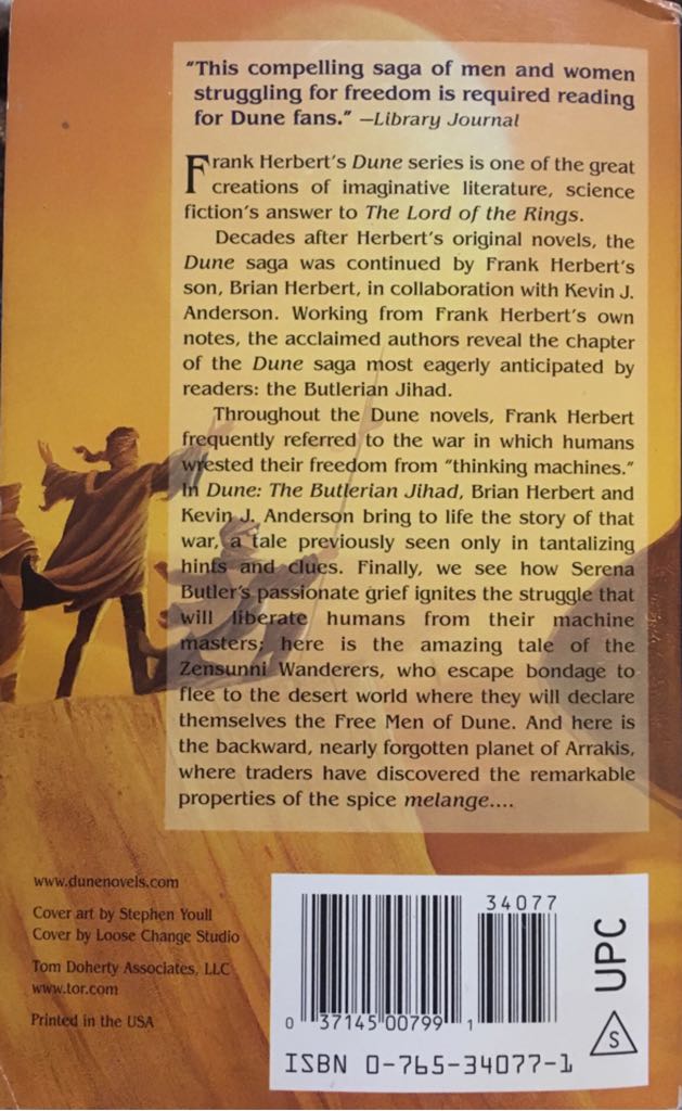 Butlerian Jihad, The - Brian Herbert (A Tor Book - Paperback) book collectible [Barcode 9780765340771] - Main Image 2