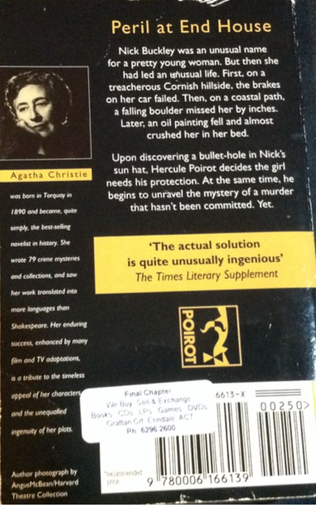 Peril at End House - Agatha Christie (Harper Collins - Paperback) book collectible [Barcode 9780006166139] - Main Image 2