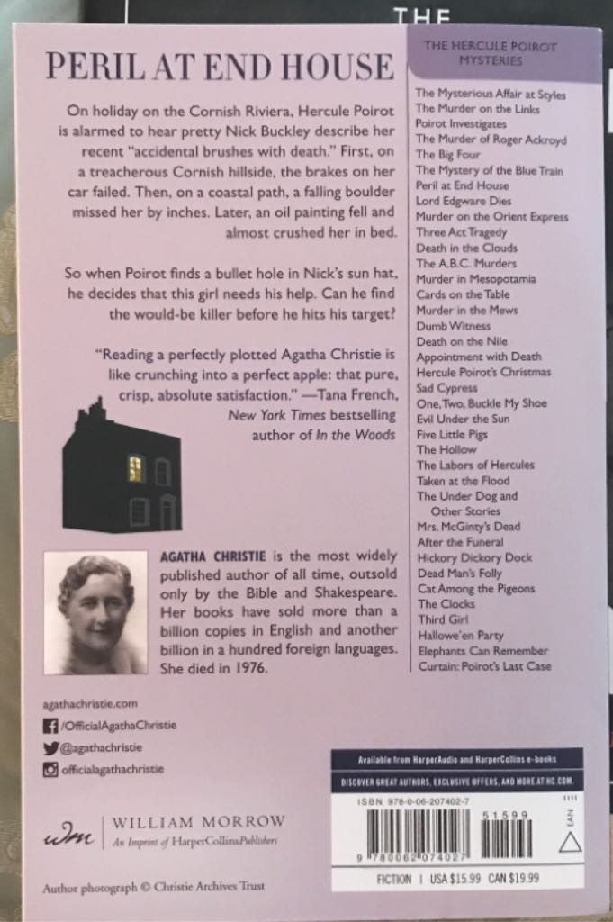 Peril at End House - Agatha Christie (William Morrow Paperbacks - Paperback) book collectible [Barcode 9780062074027] - Main Image 2