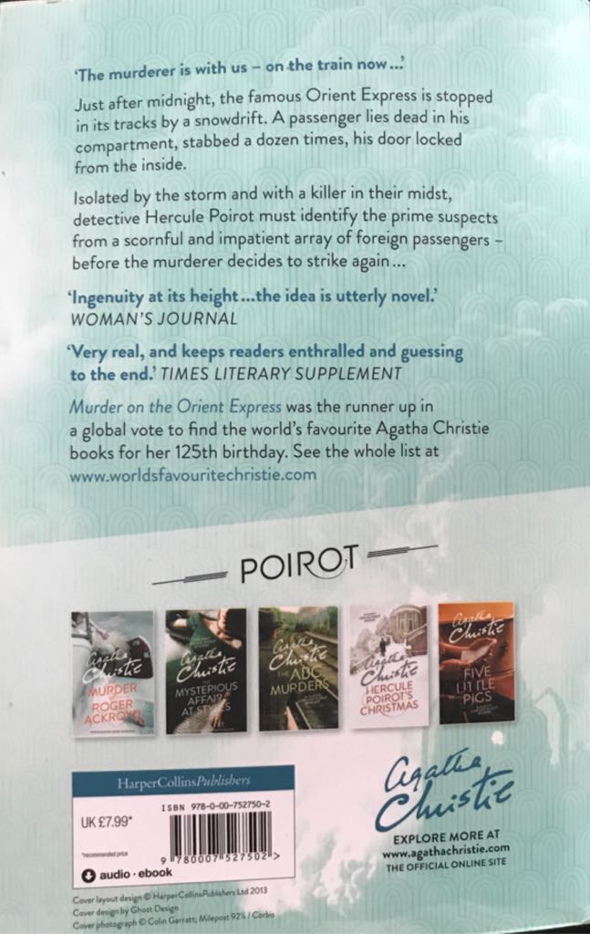 Murder On The Orient Express - Agatha Christie (Harper Collins Publishers - Paperback) book collectible [Barcode 9780007527502] - Main Image 2