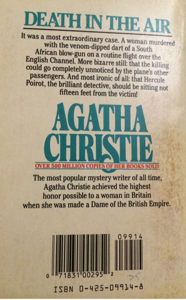 Death in the Clouds - Agatha Christie (Berkley Books - Paperback) book collectible [Barcode 9780425099148] - Main Image 2