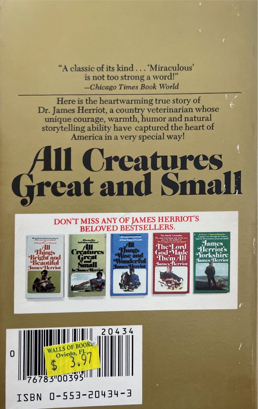 All Creatures Great and Small - James Herriot (Bantam) book collectible [Barcode 9780553204346] - Main Image 3