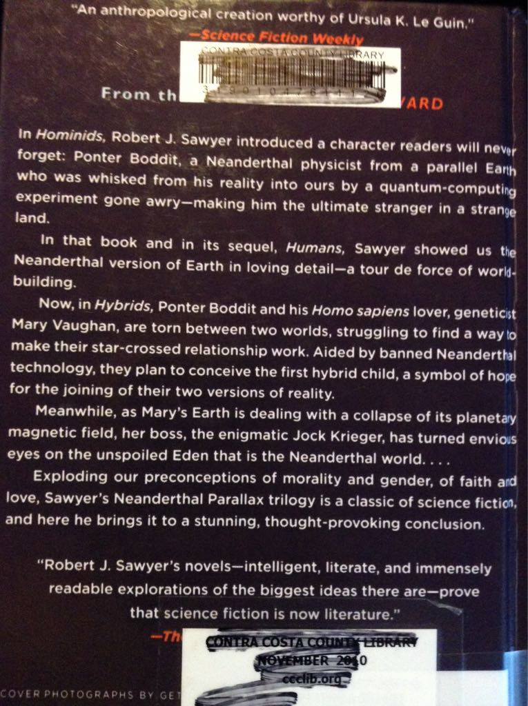 Hybrids  (Tor Books - Hardcover) book collectible [Barcode 9780765326348] - Main Image 2