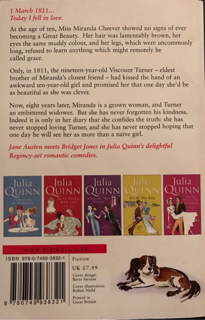 The Secret Diaries of Miss Miranda Cheever - Julia Quinn (Piatkus - Paperback) book collectible [Barcode 9780749938321] - Main Image 2