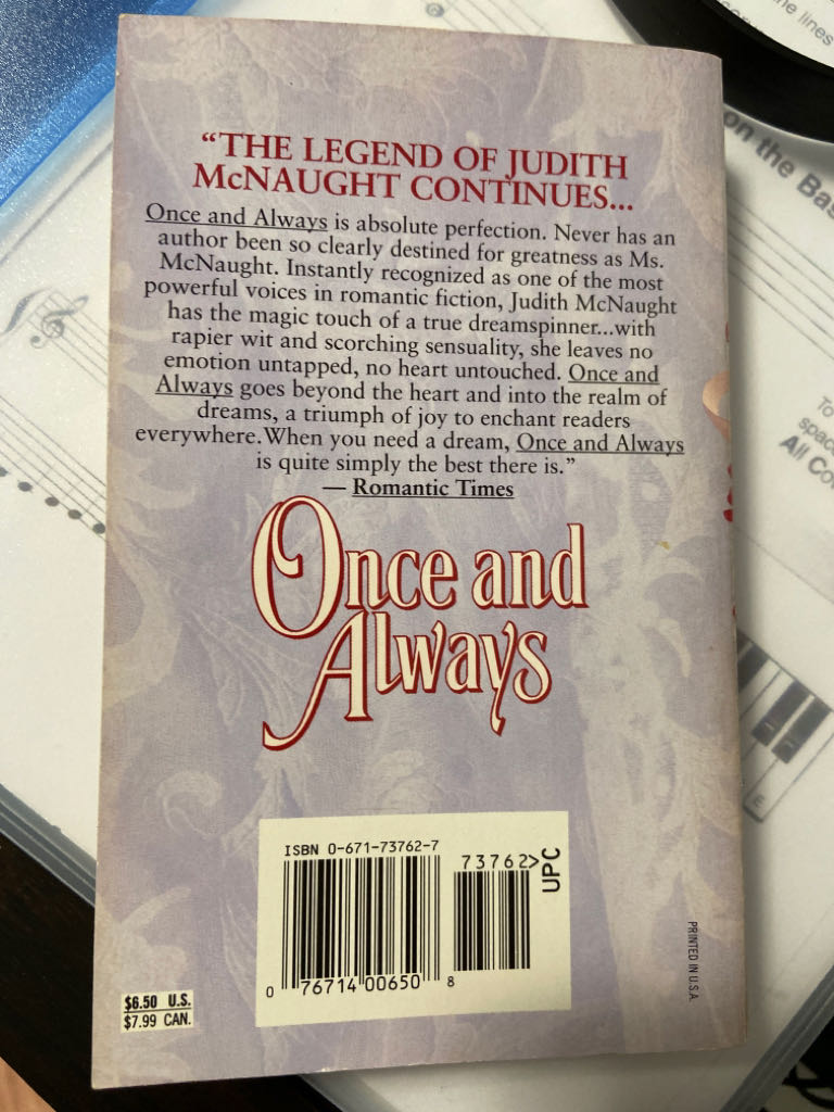 Once and Always - Judith McNaught (Pocket - Paperback) book collectible [Barcode 9780671737627] - Main Image 2
