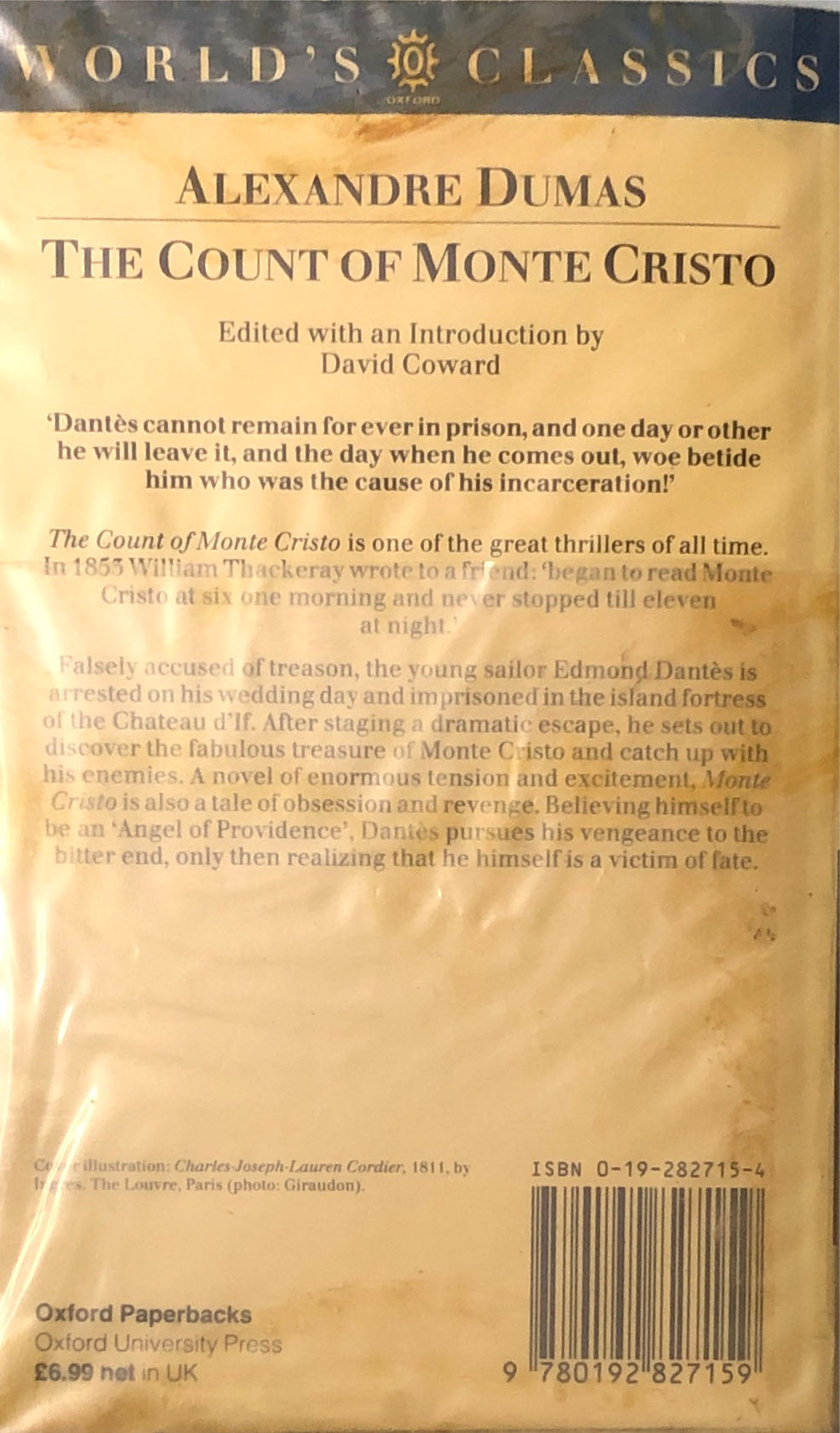 Count Of Monte Cristo, The - Alexandre Dumas (Oxford University Press, USA - Paperback) book collectible [Barcode 9780192827159] - Main Image 2