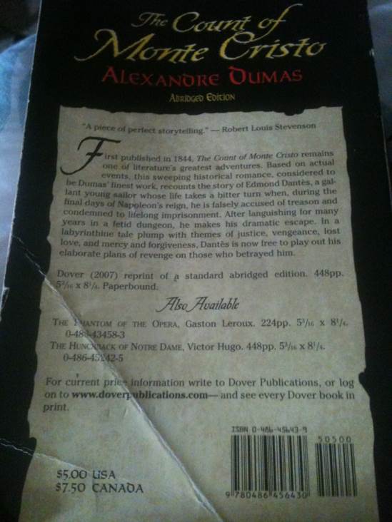 The Count of Monte Cristo - Alexander Dumas (Courier Dover Publications) book collectible [Barcode 9780486456430] - Main Image 2