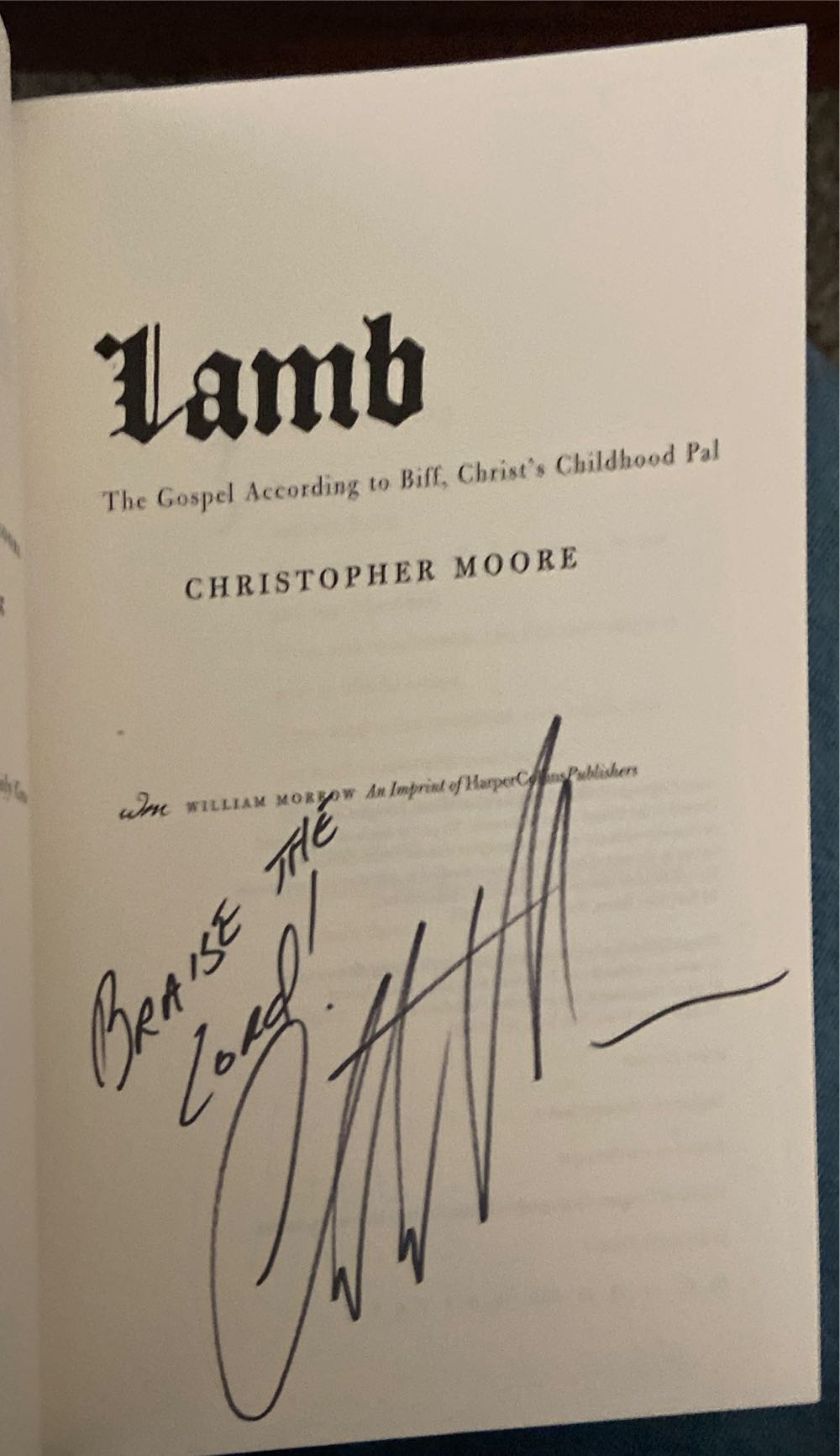Lamb: The Gospel According To Biff, Christ’s Childhood Pal - Christopher Moore (William Morrow - Trade Paperback) book collectible [Barcode 9780380978403] - Main Image 4