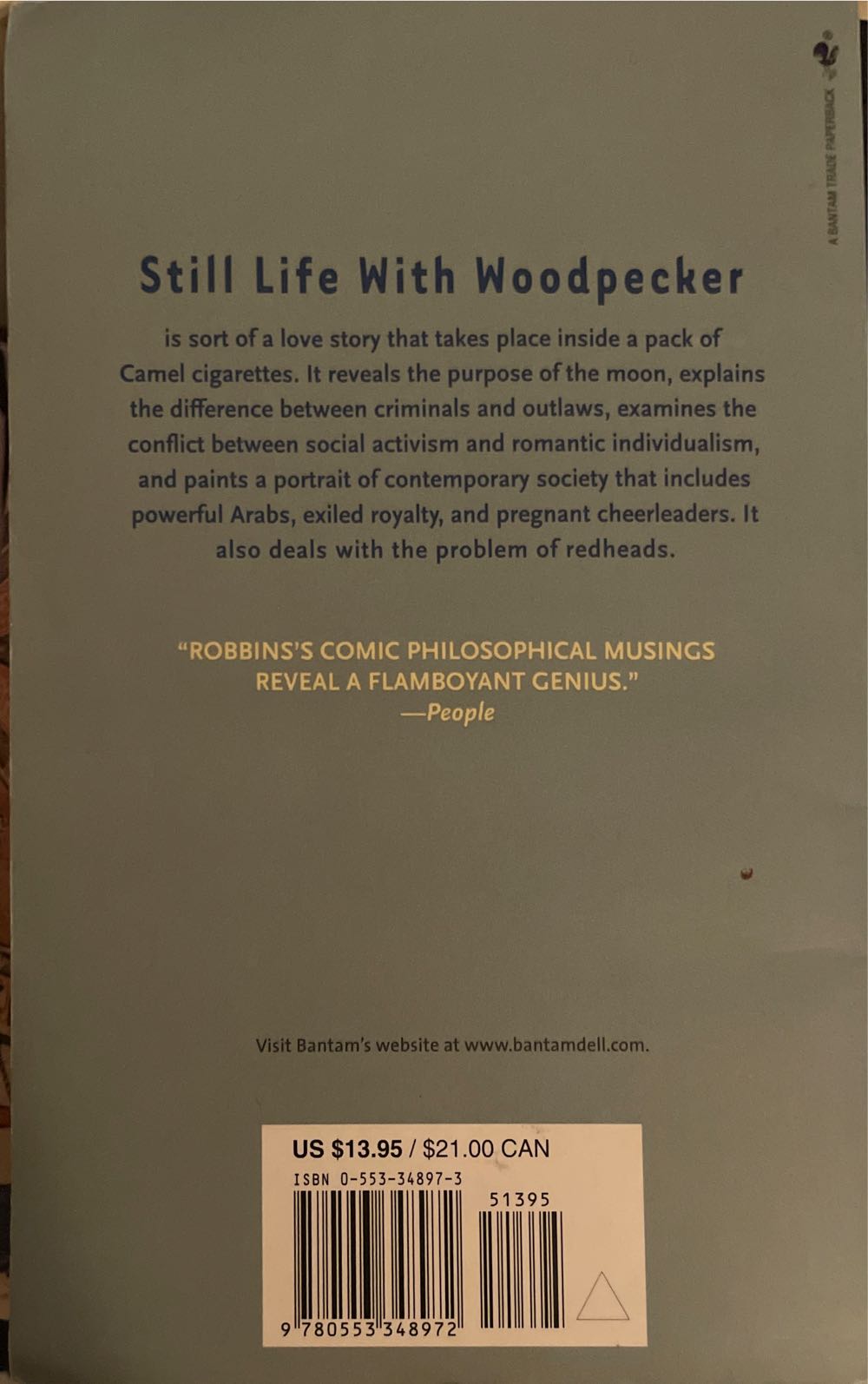 Still Life With Woodpecker - Tom Robbins (Bantam - Paperback) book collectible [Barcode 9780553348972] - Main Image 3