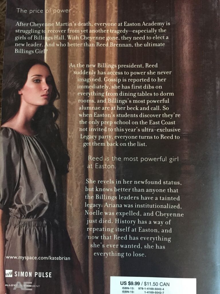 Private #6: Legacy - Kate Brian (Simon Pulse - Paperback) book collectible [Barcode 9781416950424] - Main Image 2