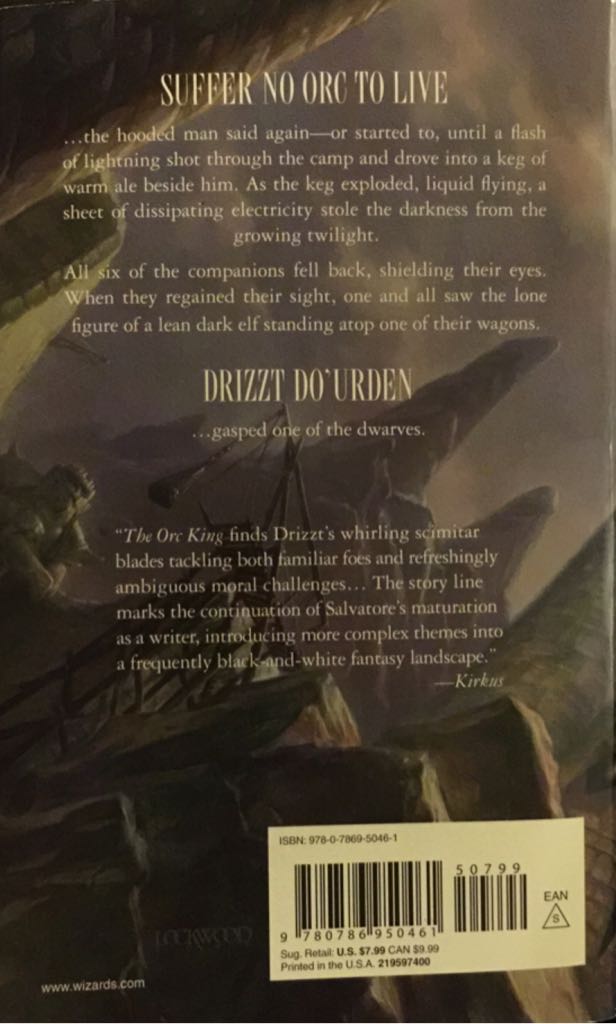 The Orc King - R. A. Salvatore (Wizards of the Coast - Mass Market Paperback) book collectible [Barcode 9780786950461] - Main Image 2