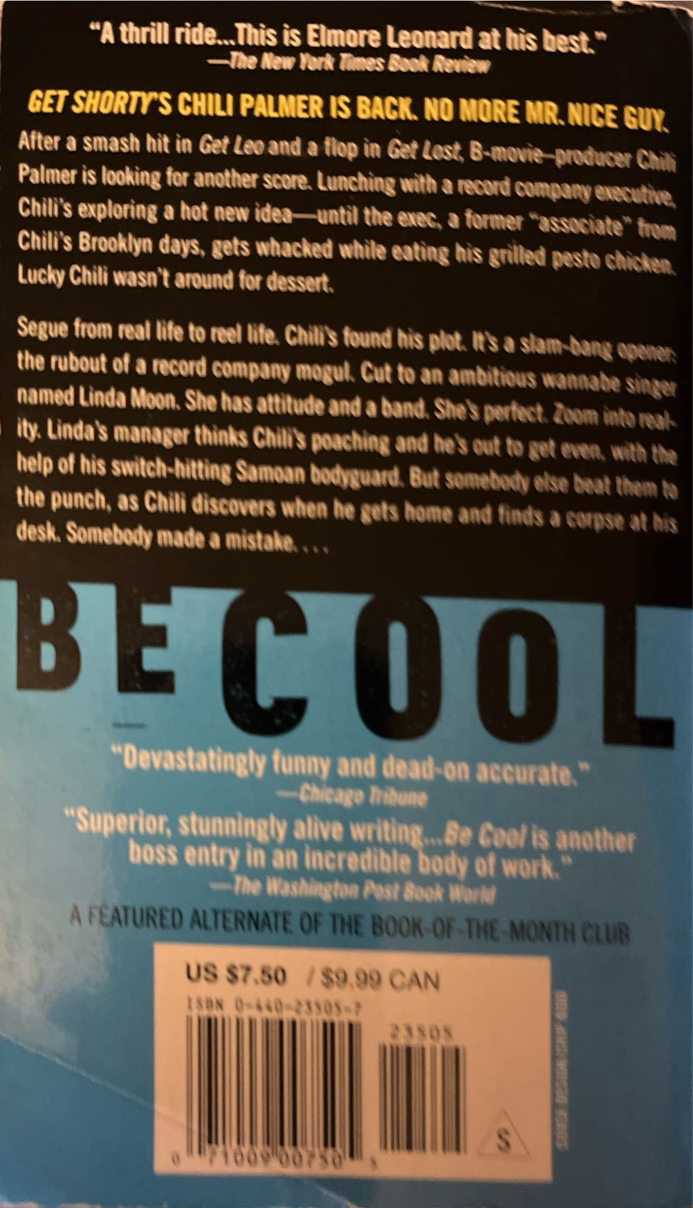 Be Cool - Elmore Leonard (Dell - Paperback) book collectible [Barcode 9780440235057] - Main Image 2