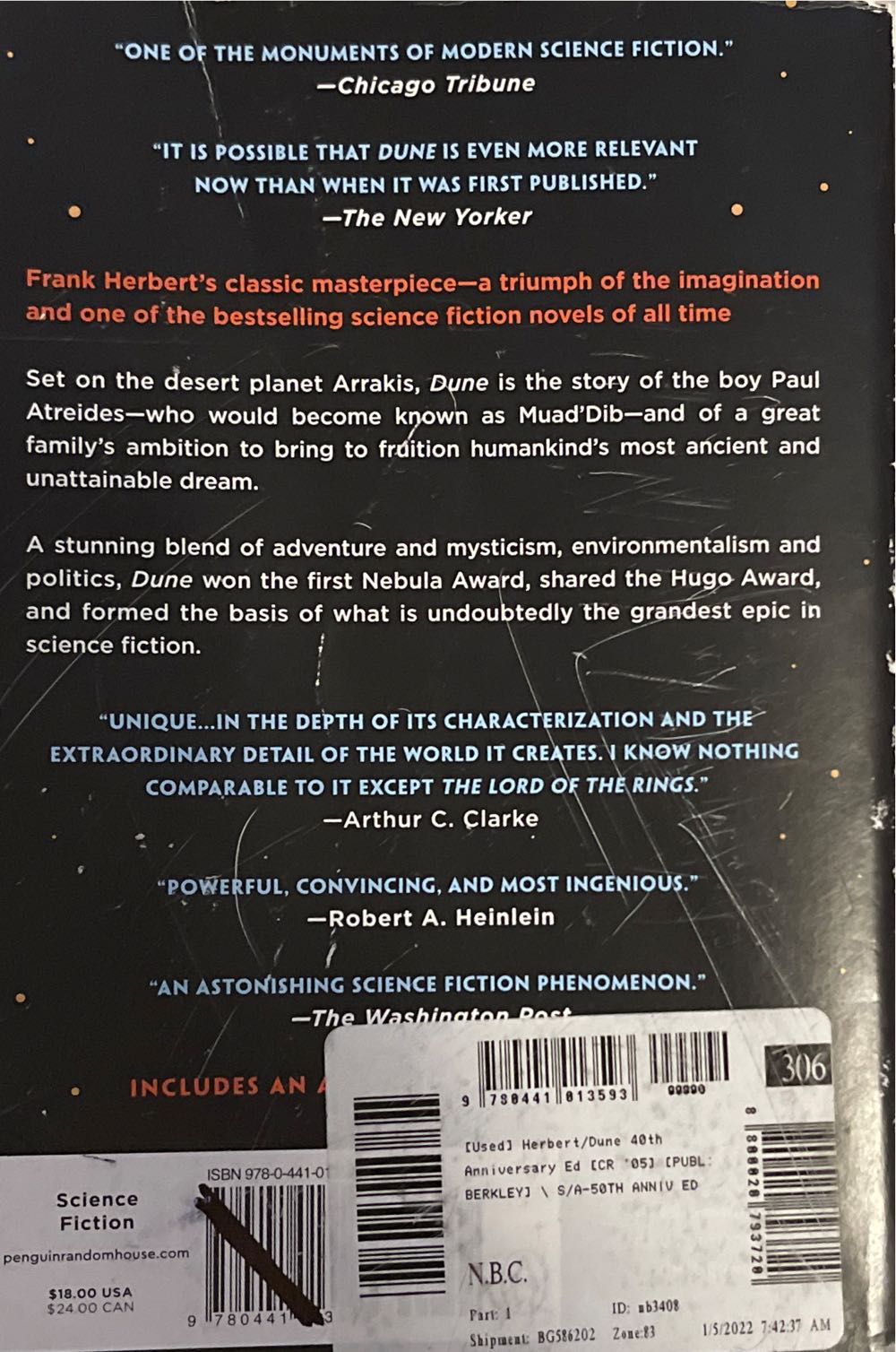 Dune - Frank Herbert (Ace - Paperback) book collectible [Barcode 9780340822548] - Main Image 2