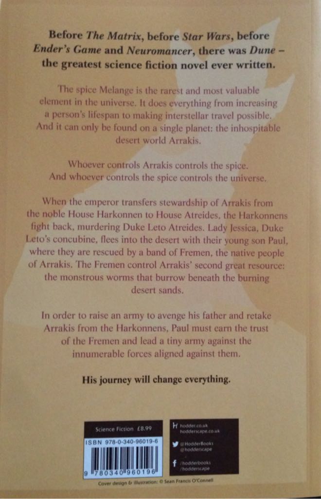 Dune - FRANK HERBERT (Hodder - Paperback) book collectible [Barcode 9780340960196] - Main Image 2