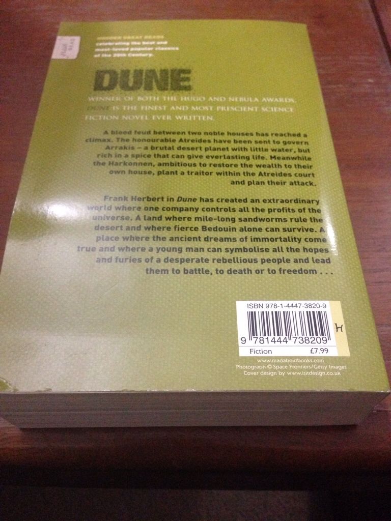 Dune - FRANK HERBERT (Hodder) book collectible [Barcode 9781444738209] - Main Image 2
