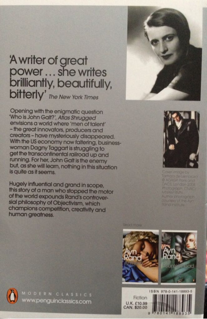 Atlas Shrugged - Ayn Rand (Penguin Modern Classics - Paperback) book collectible [Barcode 9780141188935] - Main Image 2
