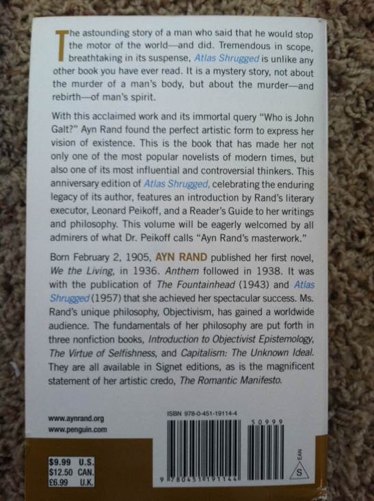 Atlas Shrugged - Ayn Rand (Signet Classics - Paperback) book collectible [Barcode 9780451191144] - Main Image 2