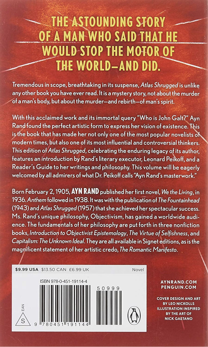 Atlas Shrugged - Ayn Rand (Signet Classics - Paperback) book collectible [Barcode 9780451191144] - Main Image 4