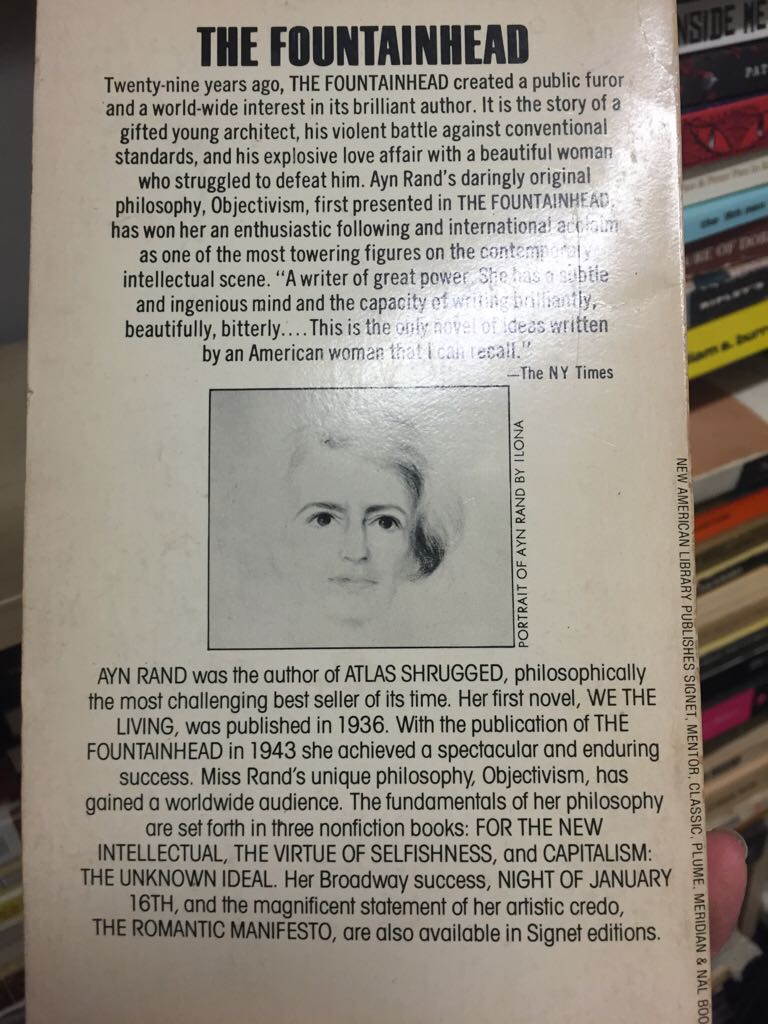 The Fountainhead - Ayn Rand (Signet - Paperback) book collectible [Barcode 9780451127396] - Main Image 2