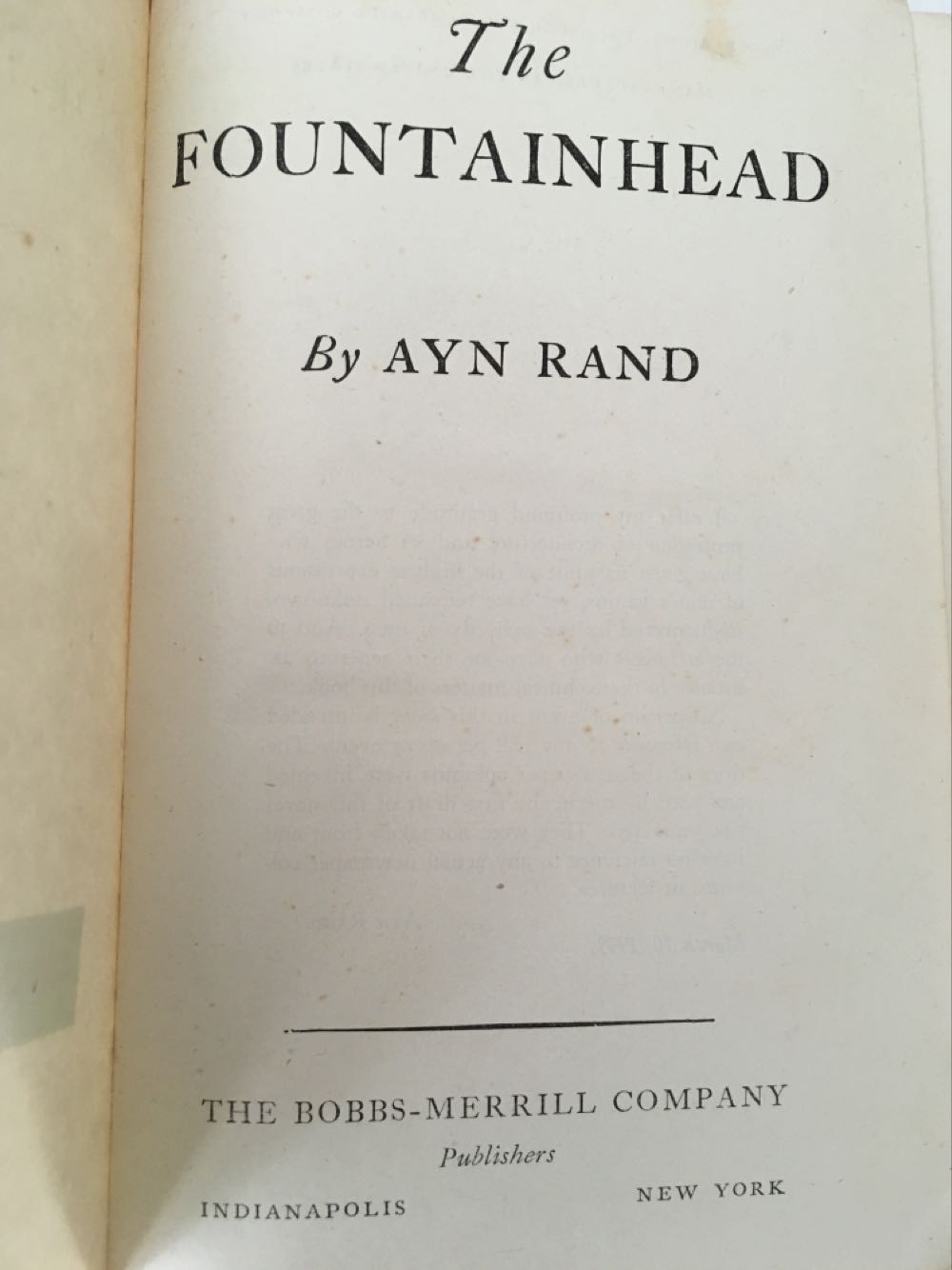 The Fountainhead - Ayn Rand (The Bobbs-Merrill Company - Hardcover) book collectible - Main Image 2