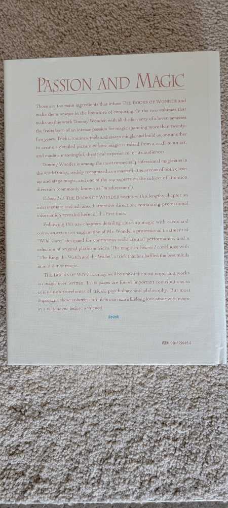 The Books of Wonder Vol 1 by Minch, Stephen and Wonder, Tommy (1996): - Tommy Wonder (- Hardcover) book collectible [Barcode 0945296169] - Main Image 2