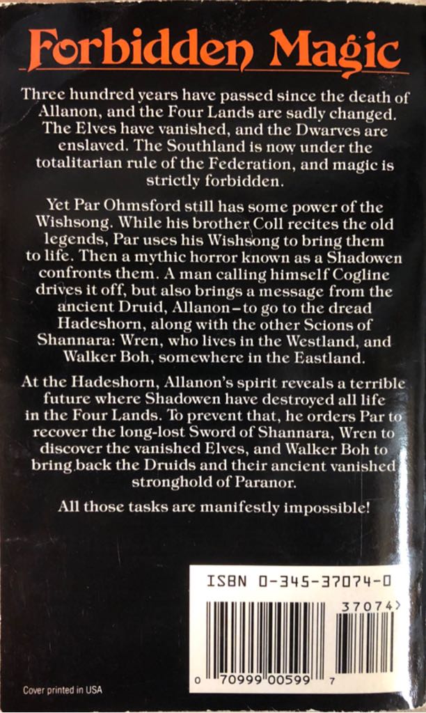 The Scions of Shannara - Terry Brooks (A Del Rey Book - Paperback) book collectible [Barcode 0345370740] - Main Image 2