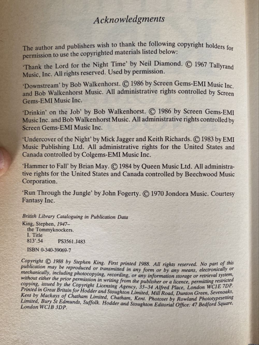 The Tommyknockers - Stephen King (Guild Publishing London - Hardcover) book collectible [Barcode 9780340390696] - Main Image 3