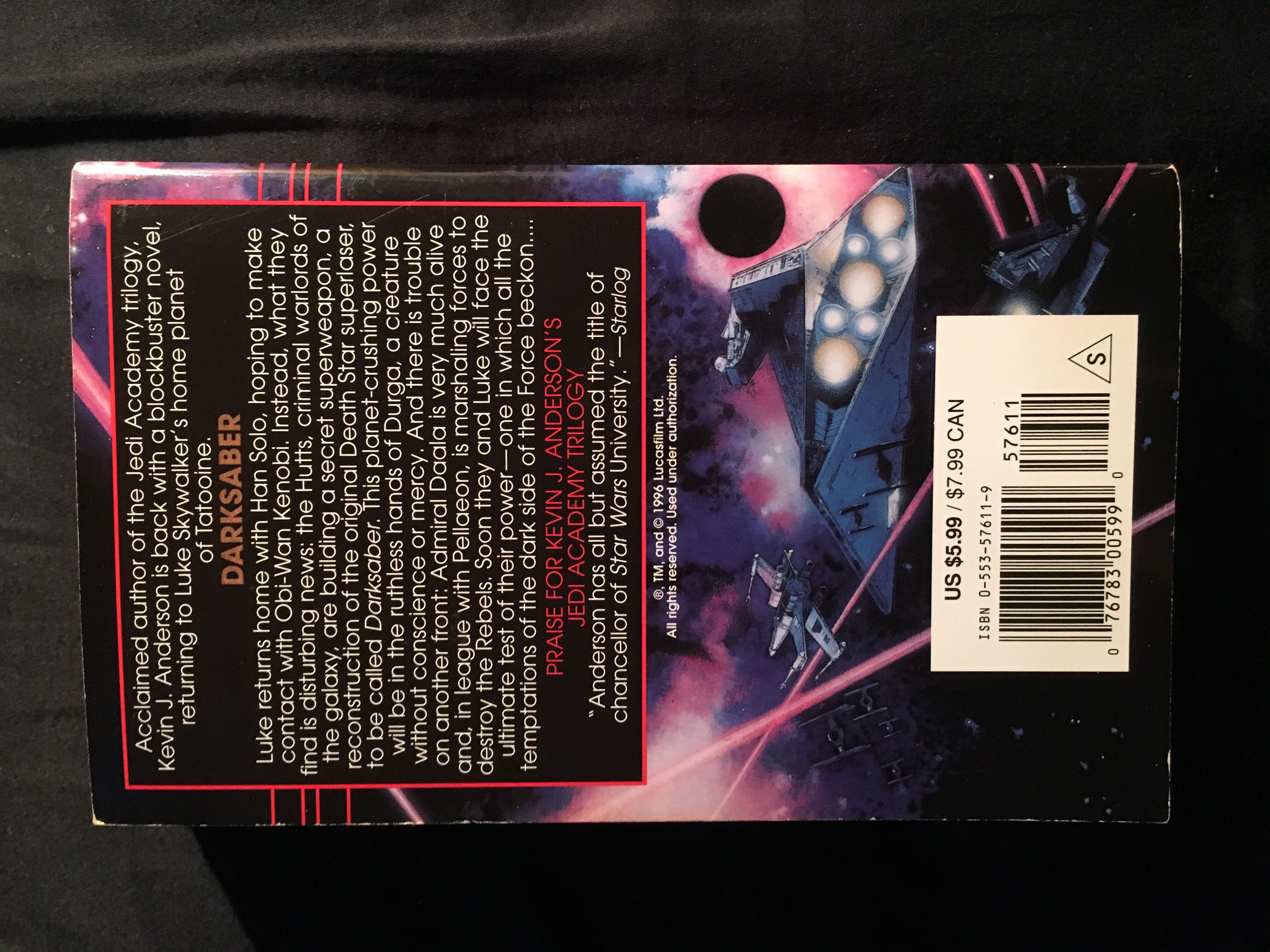 Darksaber - Kevin J. Anderson (Bantam Doubleday Dell - Paperback) book collectible [Barcode 9780553576115] - Main Image 2