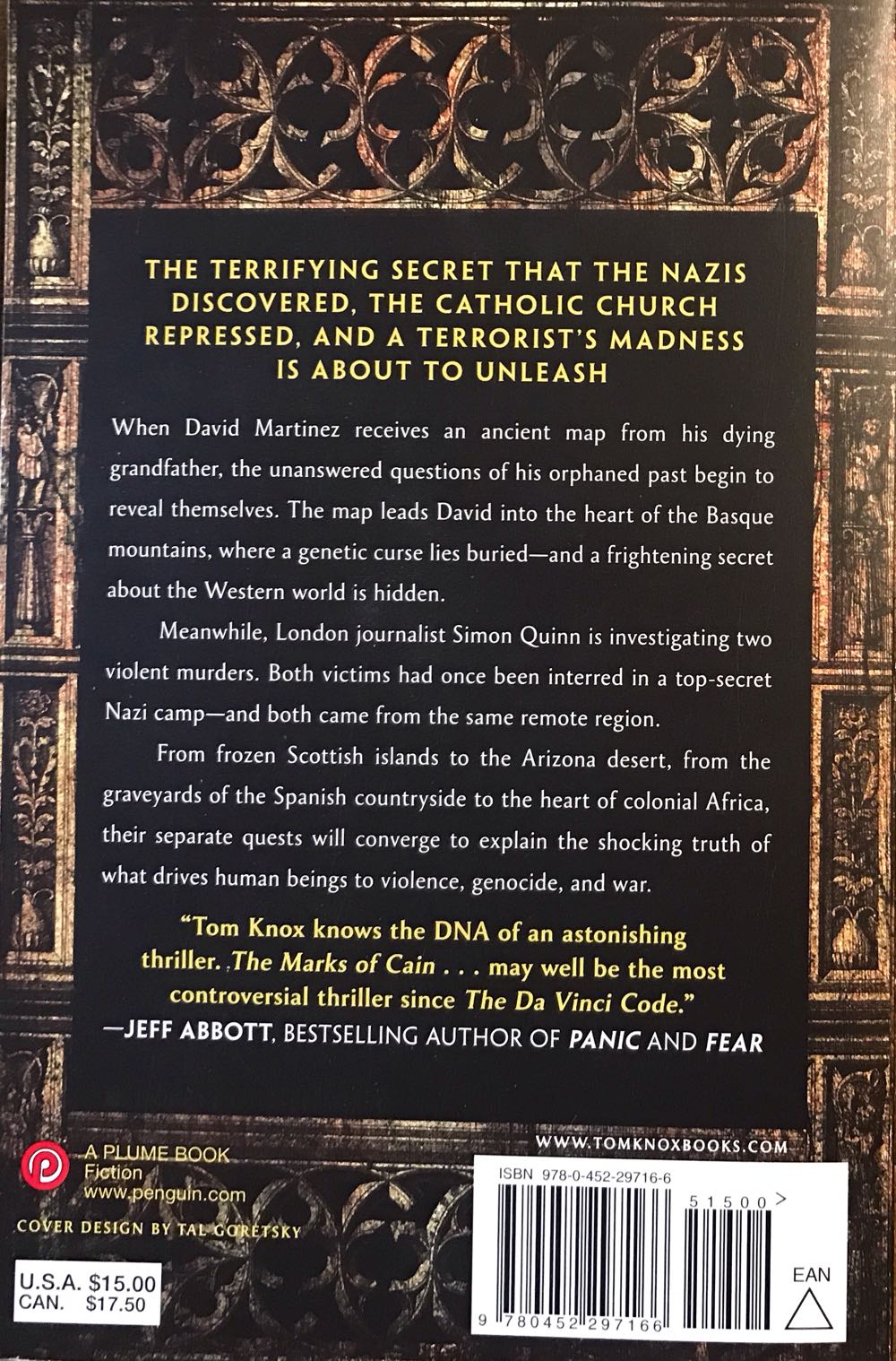 The Marks Of Cain - Tom Knox (Plume - Trade Paperback) book collectible [Barcode 9780452297166] - Main Image 2