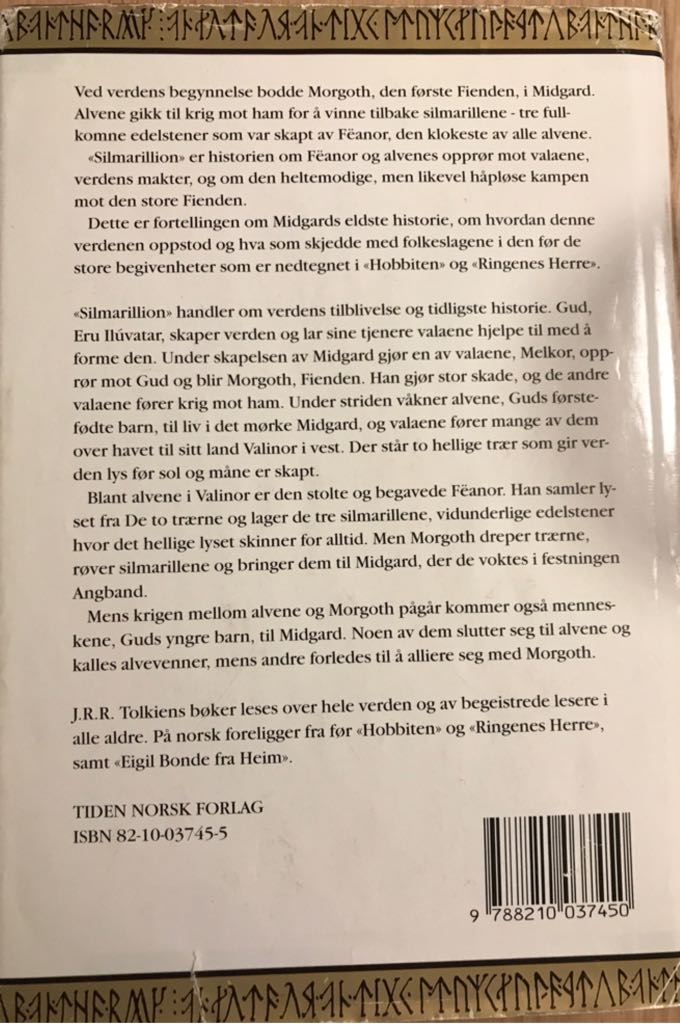 Silmarillion  book collectible [Barcode 9788210037450] - Main Image 2