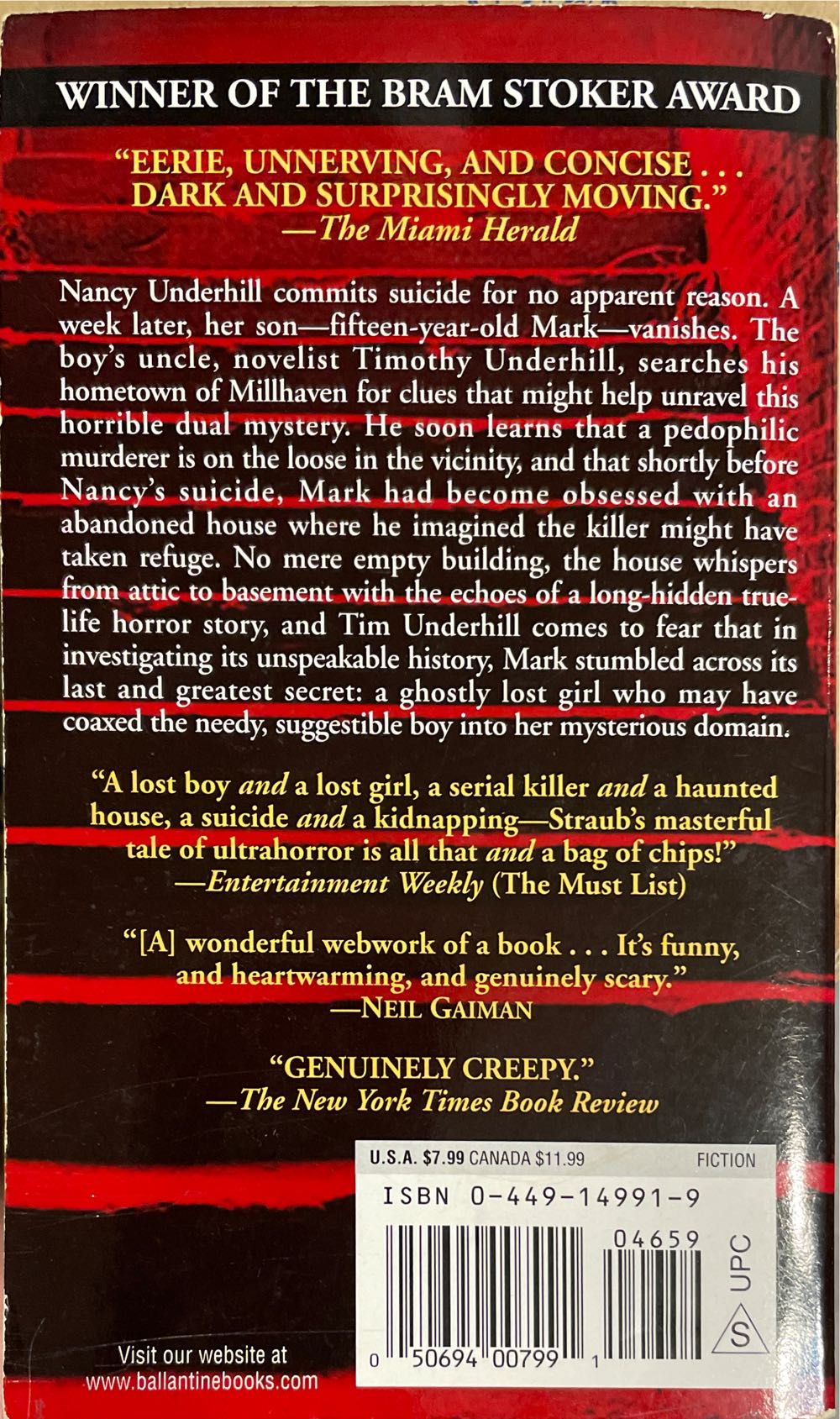 Lost boy lost girl - Peter Straub (Ballantine Books - Paperback) book collectible [Barcode 9780449149911] - Main Image 2