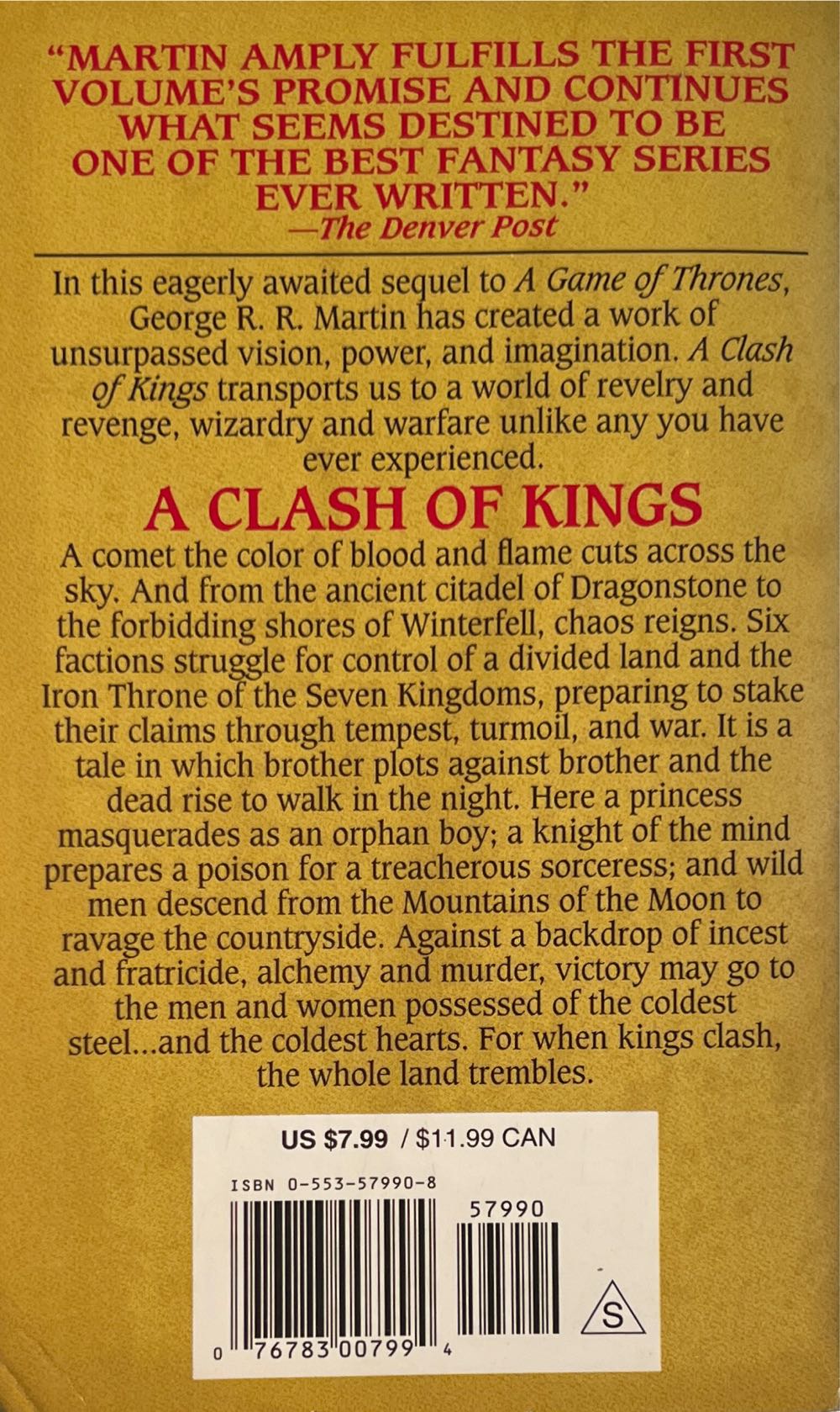 A Clash of Kings - George R. R. Martin (Bantam Spectra - Paperback) book collectible - Main Image 2