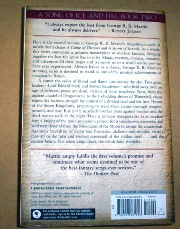 A Clash Of Kings - George R.R. Martin (Spectra (Bantam) - Mass Market Paperback) book collectible [Barcode 9780553579901] - Main Image 2