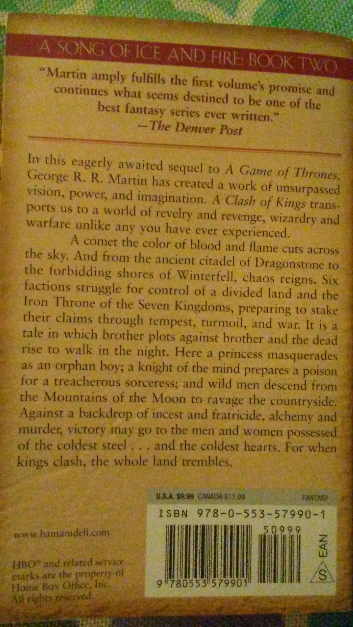 A Clash of Kings - George R. R. Martin (Bantam Books - Paperback) book collectible - Main Image 2