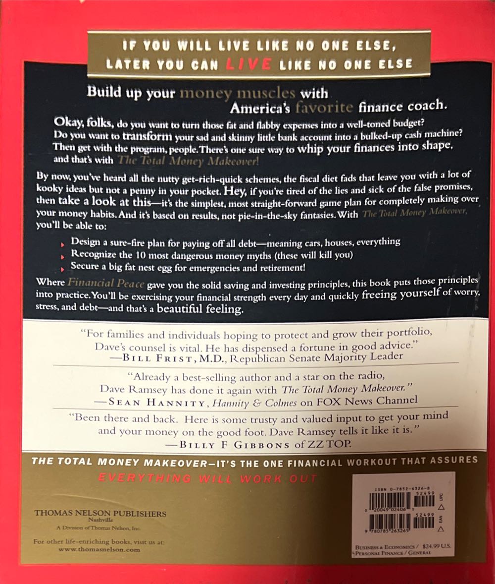 The Total Money Makeover A Proven Plan for Financial Fitness - Dave Ramsey (Thomas Nelson Publishers - Hardcover) book collectible [Barcode 9780785263265] - Main Image 2