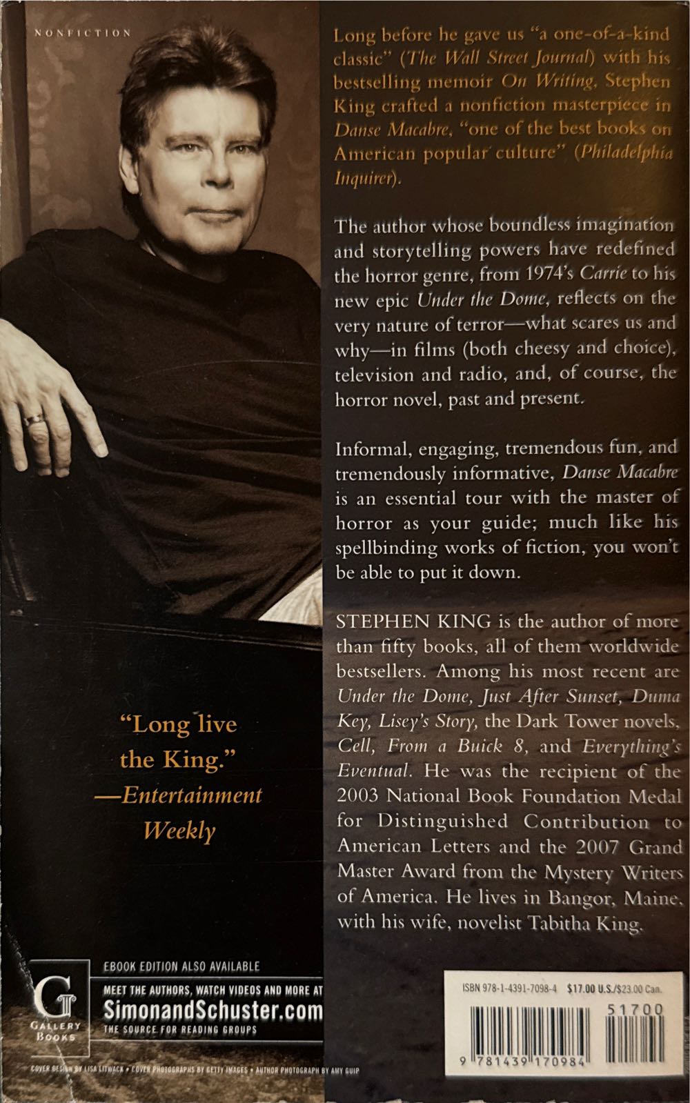 Danse Macabre - Stephen King (Gallery Books - Trade Paperback) book collectible [Barcode 9781439170984] - Main Image 2