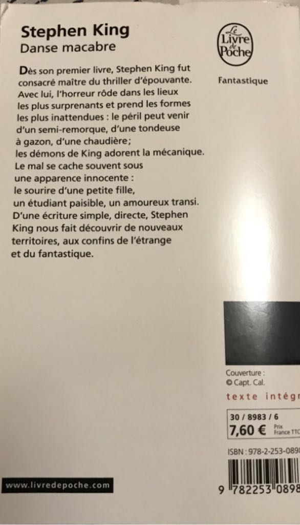 Danse Macabre - Stephen King (Livre de Poche) book collectible [Barcode 9782253089834] - Main Image 2