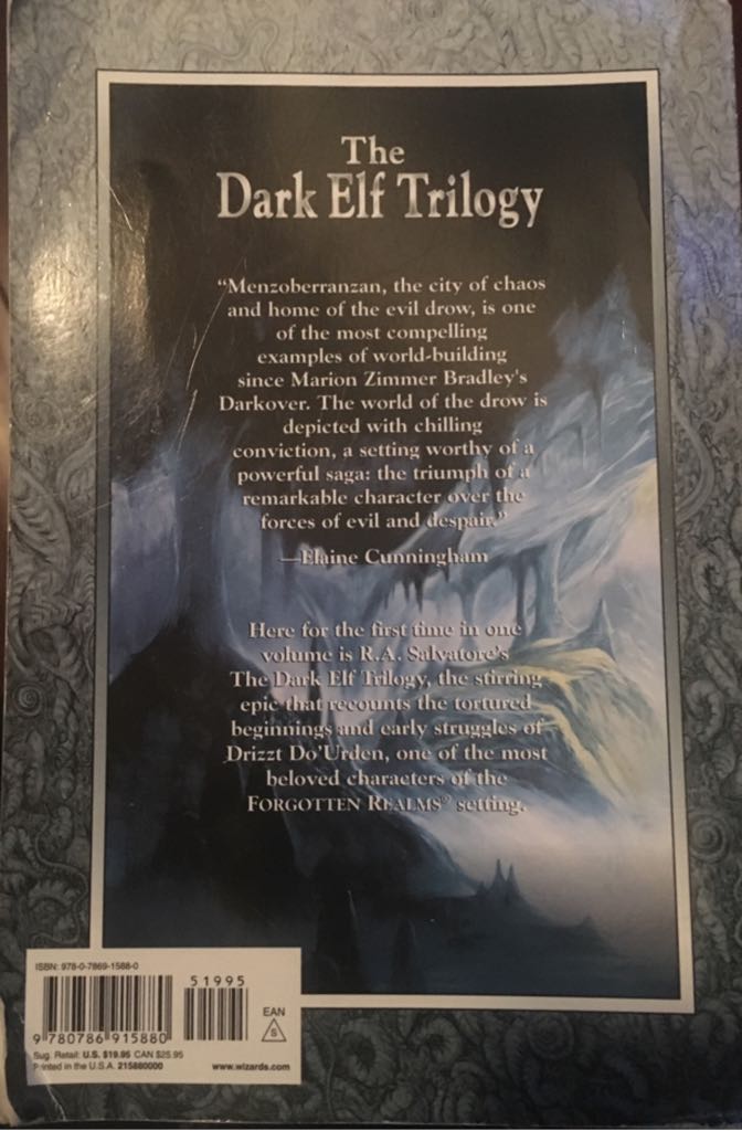 Dark Elf Trilogy - R. A. Salvatore (Wizards of the Coast - Paperback) book collectible [Barcode 9780786915880] - Main Image 2