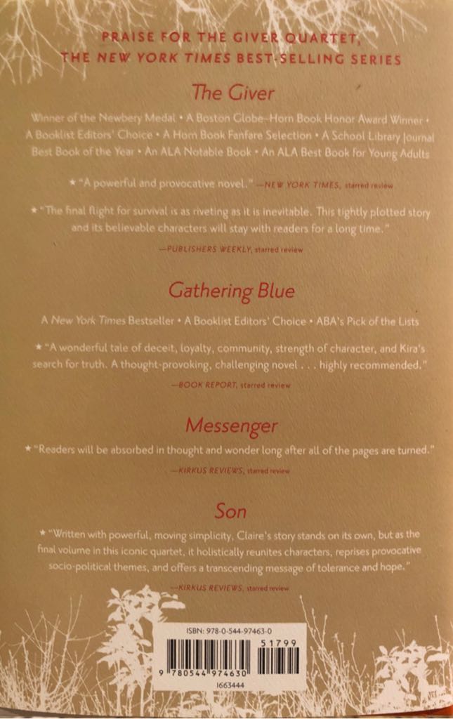 The Giver: 1 Giver - Lois Lowry (Houghton Mifflin - Hardcover) book collectible [Barcode 9780544974630] - Main Image 2