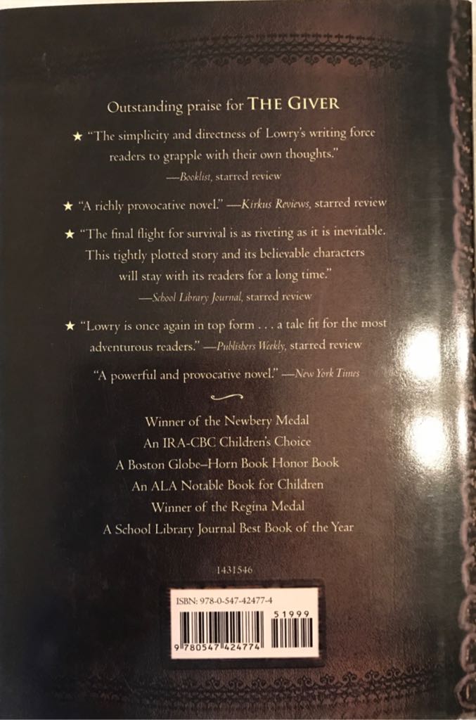 The Giver - Lois Lowry (Hmh Books for Young Readers - Hardcover) book collectible [Barcode 9780547424774] - Main Image 2