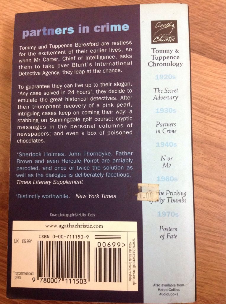 Partners in Crime - Agatha Christie (HarperCollins - Audiobook) book collectible [Barcode 9780007111503] - Main Image 2