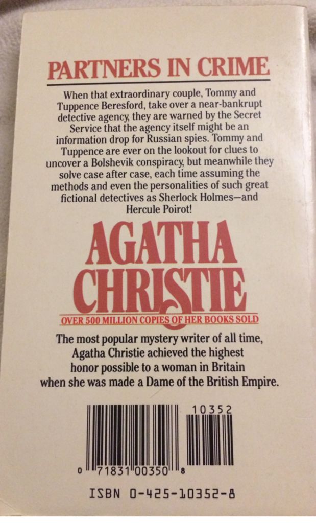Partners in Crime - Agatha Christie (Berkley Publishing Group - Paperback) book collectible [Barcode 9780425103524] - Main Image 2