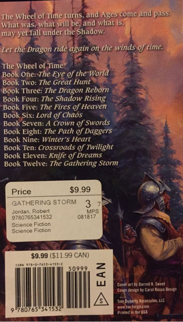 The Gathering Storm - Robert Jordan (Tor - Paperback) book collectible [Barcode 9780765341532] - Main Image 2