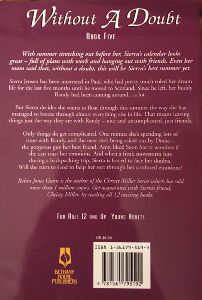 Without a Doubt (The Sierra Jensen Series #5) - Robin Jones Gunn (Focus on the Family - Paperback) book collectible [Barcode 9781561795192] - Main Image 2