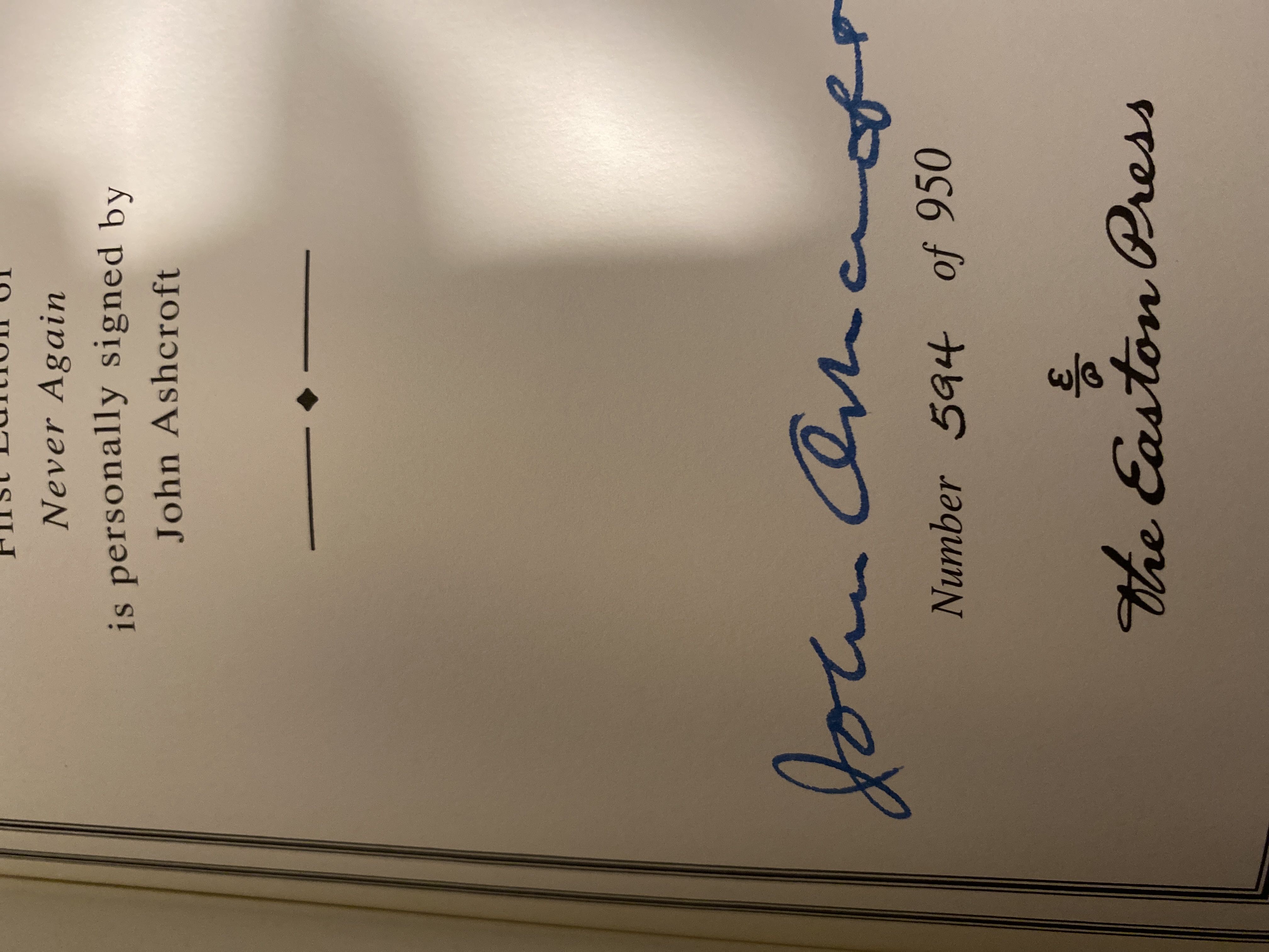 Never Again: Securing America and Restoring Justice - John Ashcroft (Center Street - Hardcover) book collectible [Barcode 9781599956800] - Main Image 3