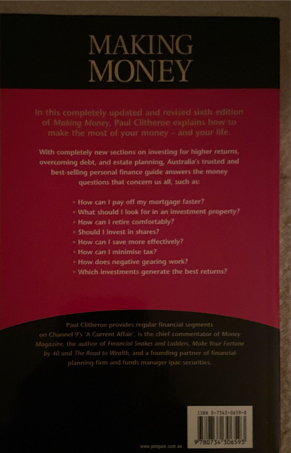 Making Money - Paul Clitheroe (Claremont) book collectible [Barcode 9780734306593] - Main Image 2